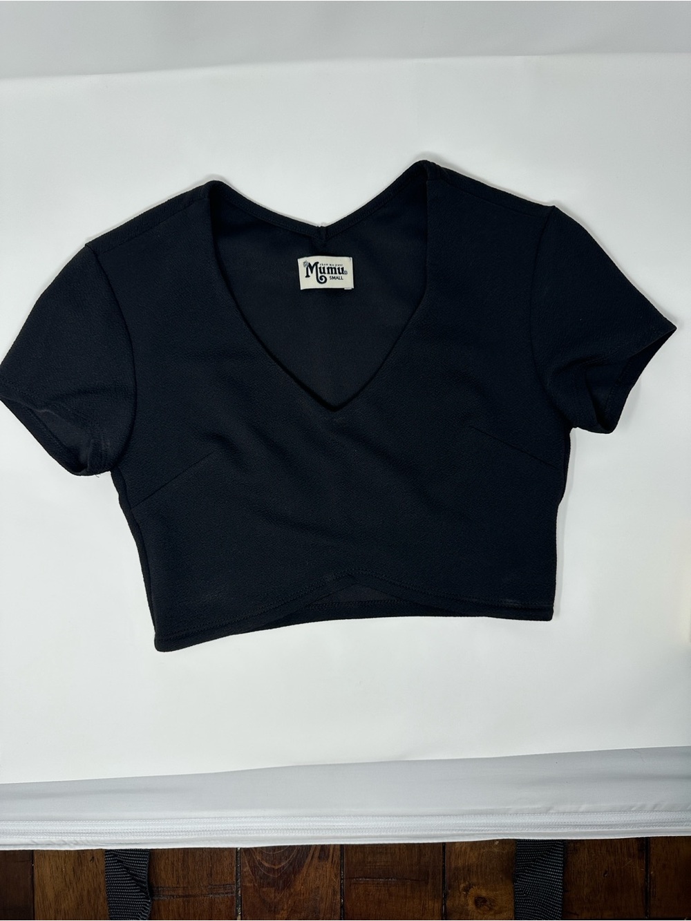 Show Me Your MuMu Black V-Neck Crop Top